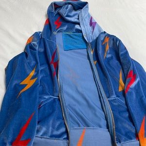 Aviator Nation Blue Velvet Lightning Bolt Jacket Rare